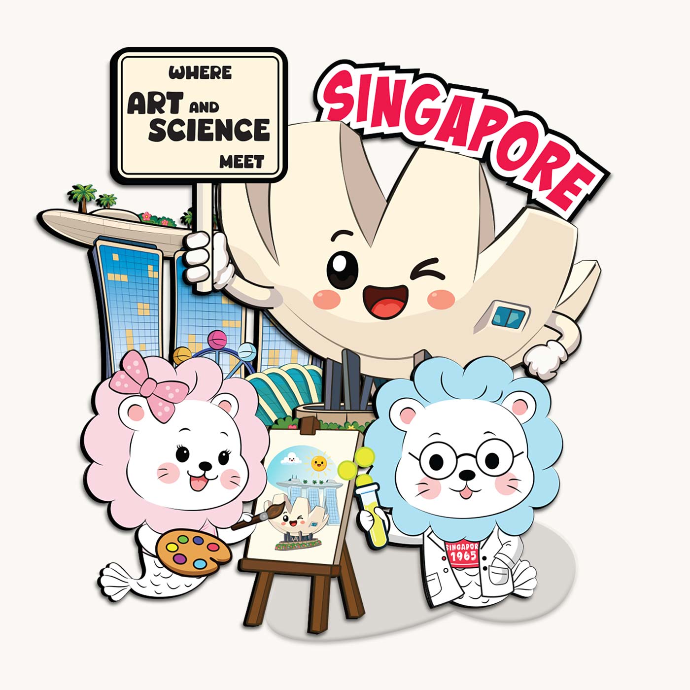 ArtScience Museum and Mei-Lah & Lio souvenir magnet