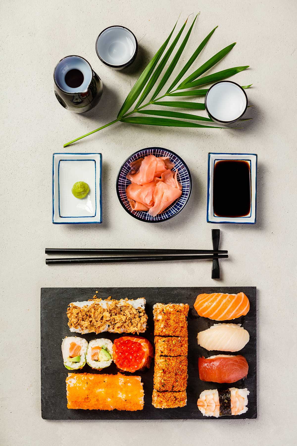 A seasonal ingredient being prepared at the TSURU counter.